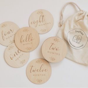 Baby monthly milestone wooden signs